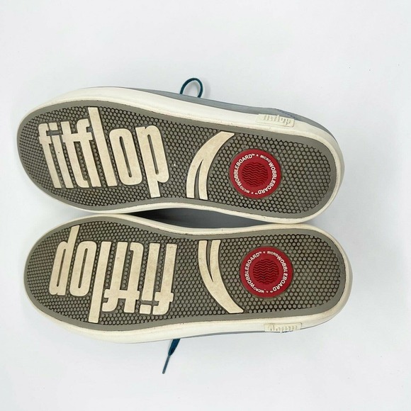 Fitflop Supertone Nubuck Skate Sneaker Shoes Sz 11 Mens Blue Lace Up Perforated - Picture 6 of 8